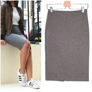 Le Chateau Gray Bodycon Ponte Pencil Skirt - S